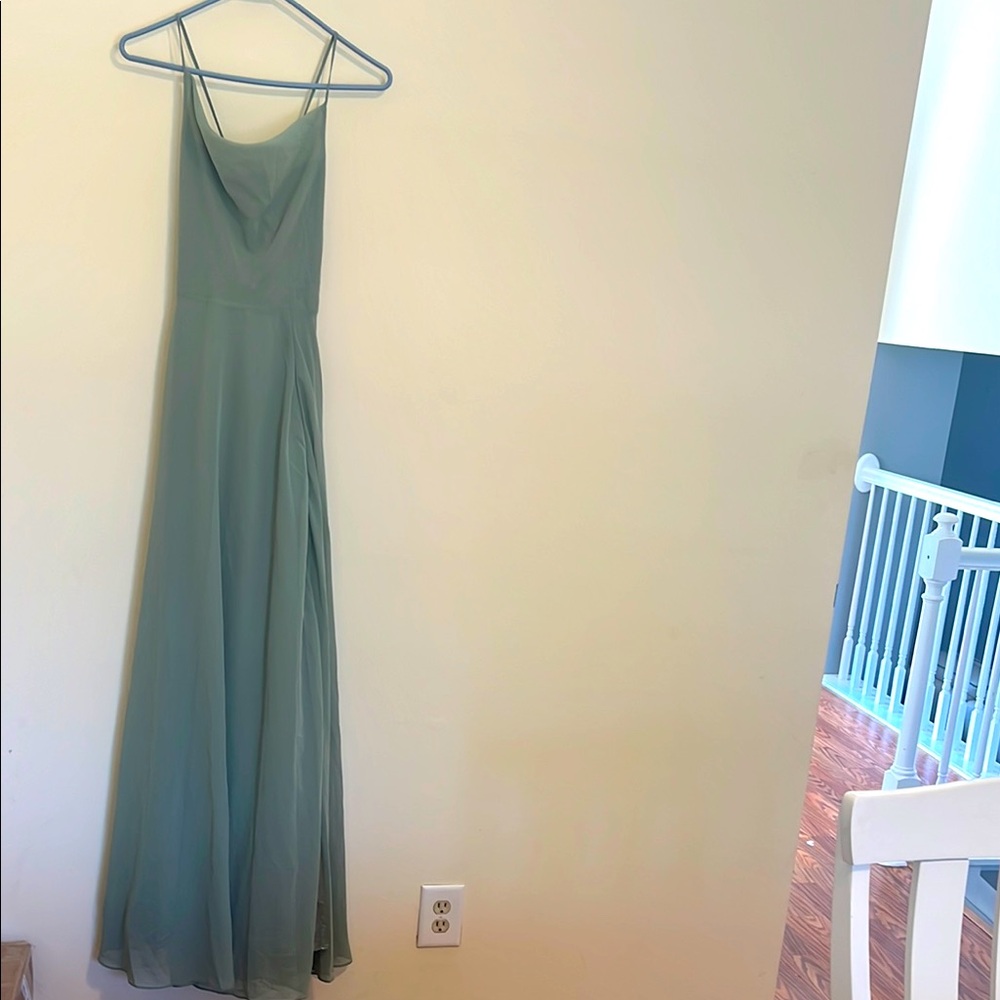 Lulus Romantically speaking Sage Green Slip Maxi Dress - Women's size XXS New - Picture 5 of 11